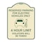 Signmission Reserved Parking for Electric Vehicles 4 Hour Limit Violators Towed Alum, 24" x 18", TG-1824-23112 A-DES-TG-1824-23112 - alternate 1